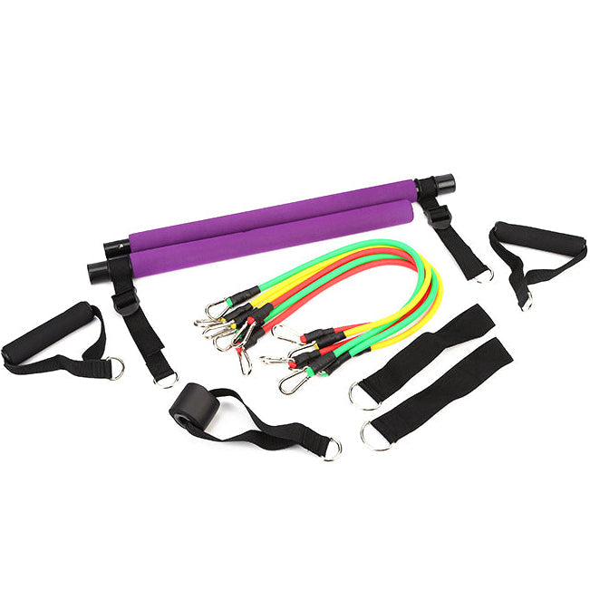 Pilates Bar Med Justerbare Remmer Og   Elastikker