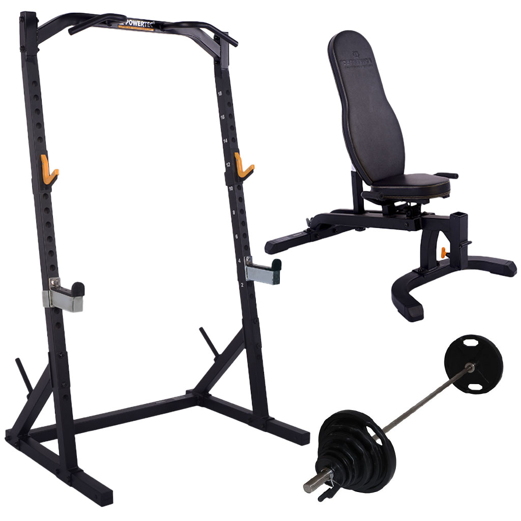 Powertec  Half Rack    Bænk Og 125 Kg  Sort 50 Mm Black