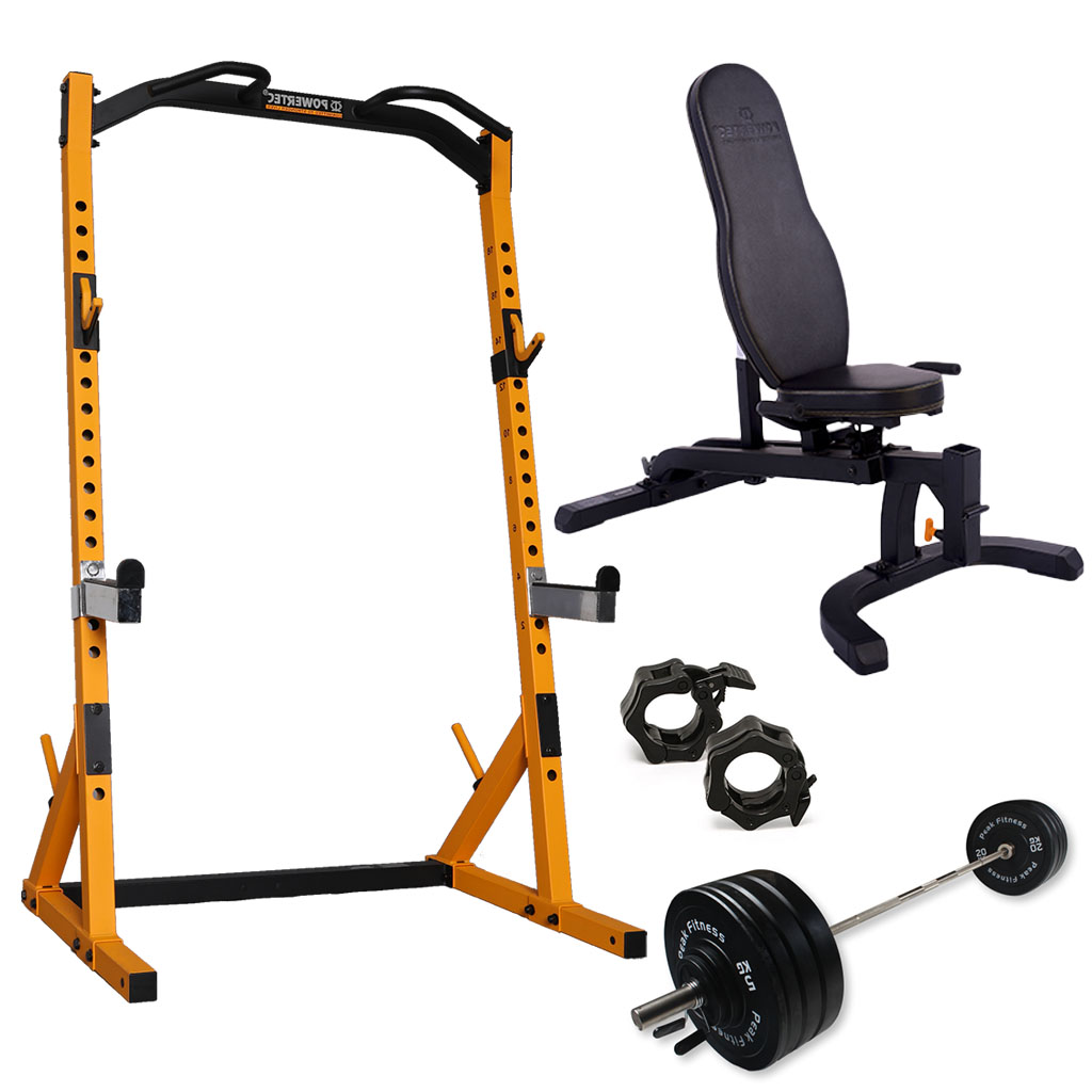 Powertec  Half Rack  Træningssæt    125 Kg  Bumper Vægtsæt Yellow
