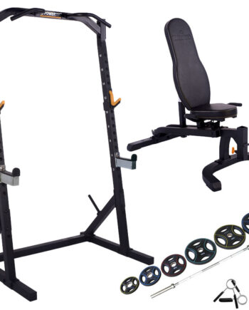 Powertec  Half Rack  Træningssæt    95 Kg  50 Mm Pu Vægtsæt Black
