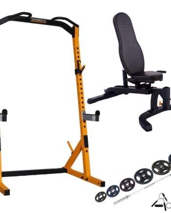 Powertec  Half Rack  Træningssæt    95 Kg  50 Mm Pu Vægtsæt Yellow