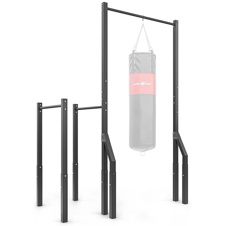 Pull-up Bar Med Boksepude-holder Og Lange Dip-stænger  Skaffevare