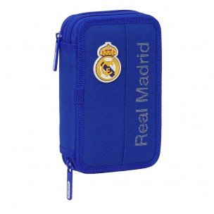 Real Madrid Filled Pencil Case 29 Elements Blue-one-size