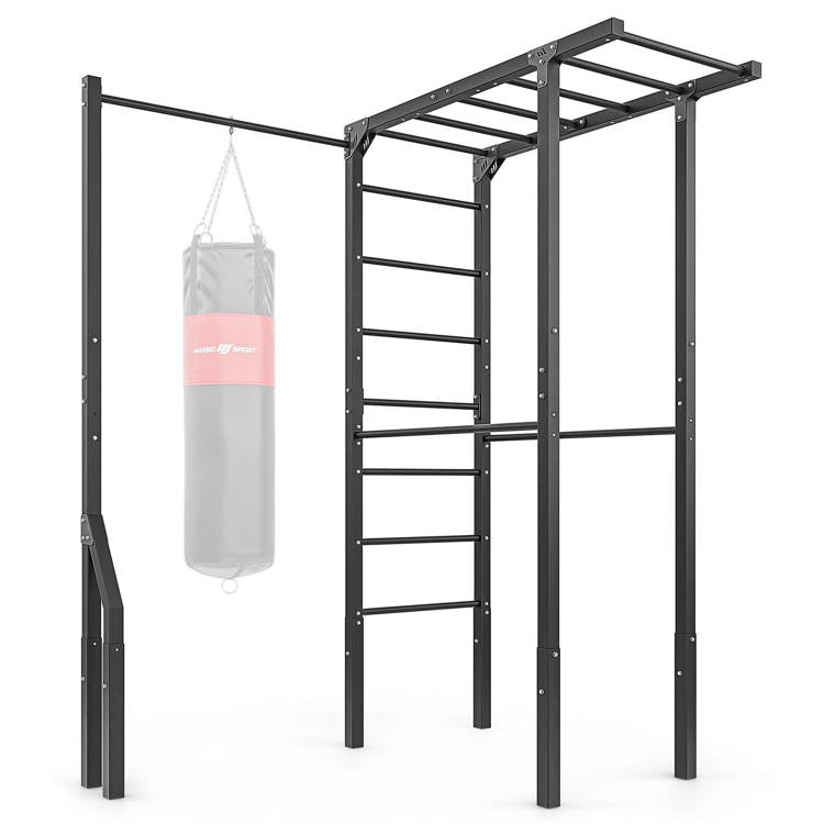 Ribbevæg Med Pull-up Stang Og Boksepude-holder  Skaffevare