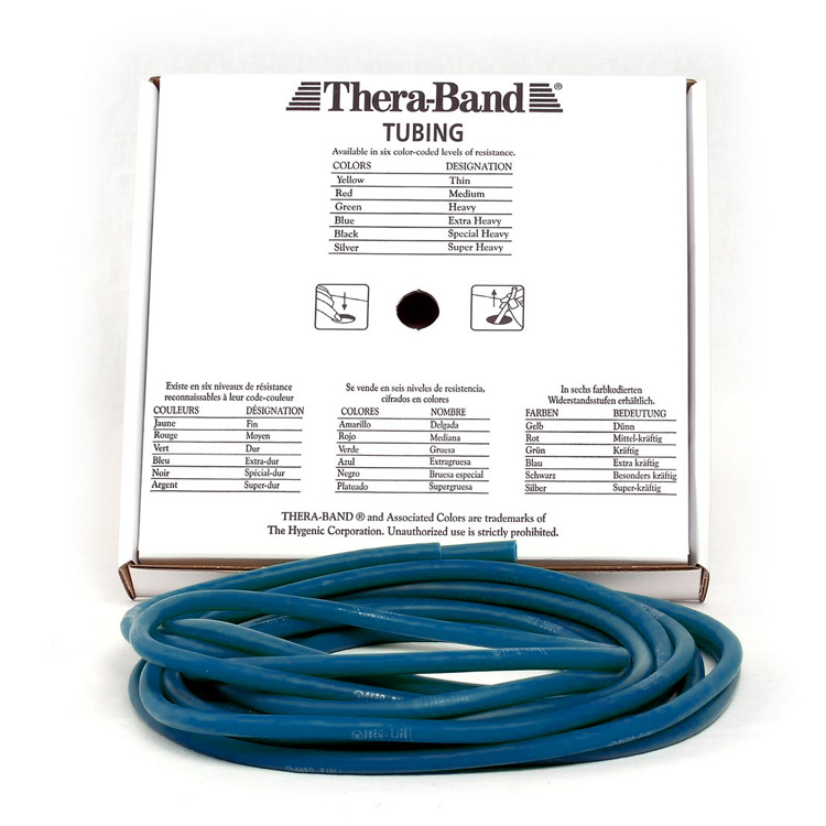 Thera-band Tubing Level   Ekstra Hård Træningselastik Blå 30 5m