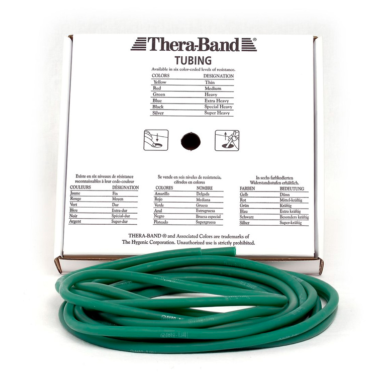 Thera-band Tubing Level   Hård Træningselastik Grøn   5m