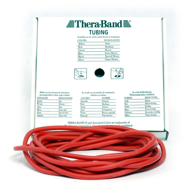 Thera-band Tubing Level   Medium Træningselastik Rød 30 5m
