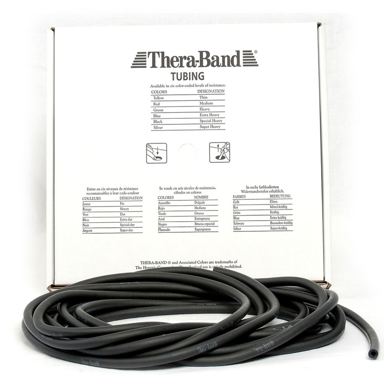 Thera-band Tubing Level   Speciel Hård Træningselastik Sort   5m