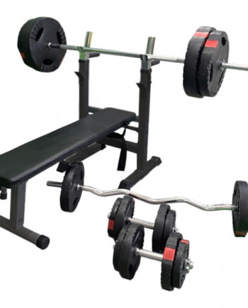 Træningsbænk   100 Kg Vægtsæt Med Greb