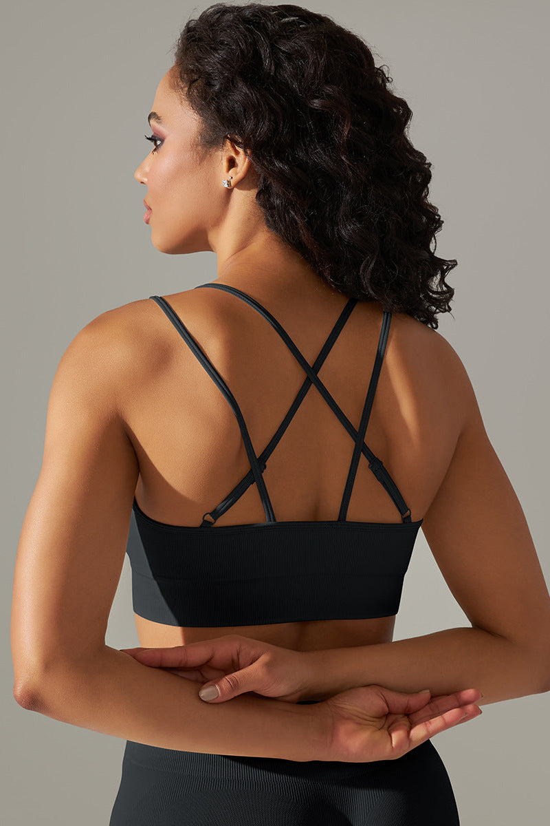 Ultrafit Cross Back Sports Bh Black Small   Black