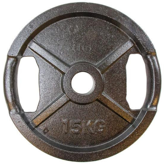 Vægtskive Sort Metal Med Greb  50 Mm  15 Kg